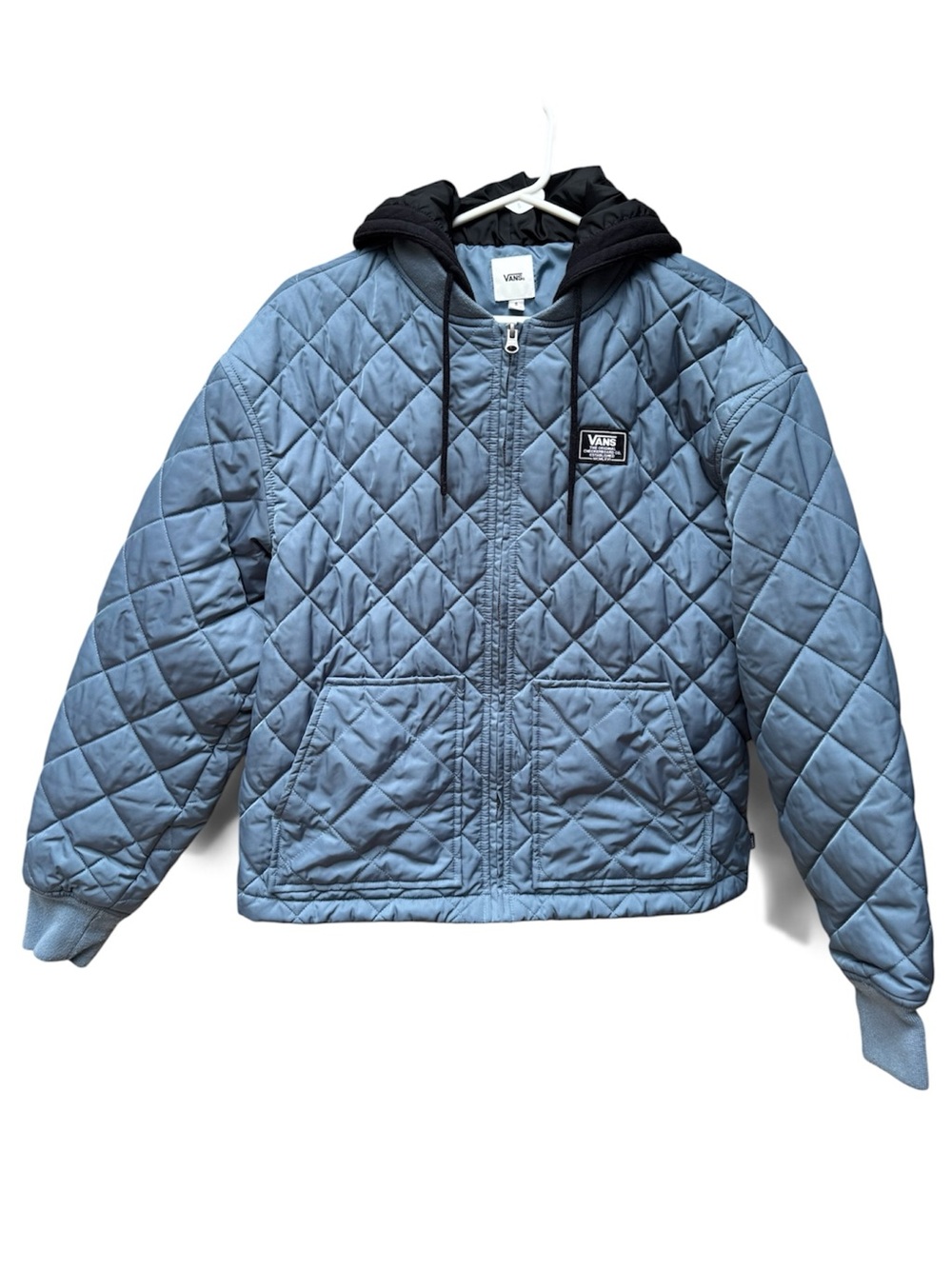 Vans Quilted Light Blue Jacket with Black Hood